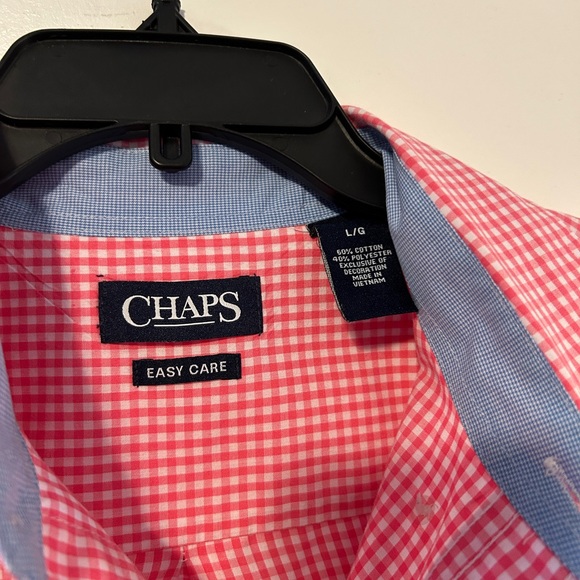 Chaps Men's Pink Gingham Shirt - Picture 2 of 3